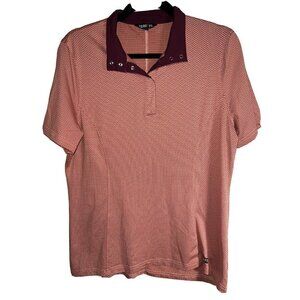 KERRITS Womens 1/4 ButtonLightweight Short Sleeve Pullover Shirt M Equestrian E1
